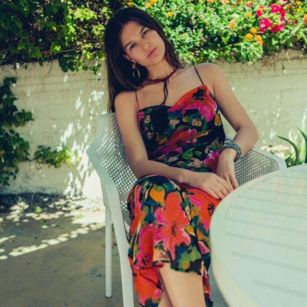 UO Rosalia Chiffon Maxi Dress